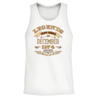 Legends Are Born in December 1974 Unisex Tank Top - White – 2