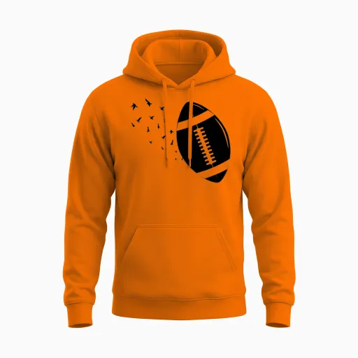 Football Ball American Football Game Football Play Unisex Hoodie in Safety Orange