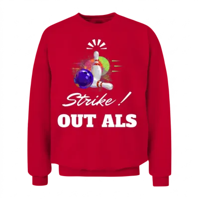 Vintage Strike Bowling Sport Lover Gift Unisex Sweatshirt - Red