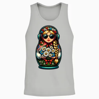 Russian Matryoshka Music Russia Russian Matryoshka Unisex Tank Top - Ash