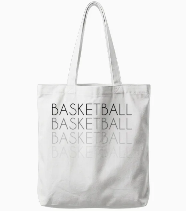 Basketball Retro Tote Bags in White