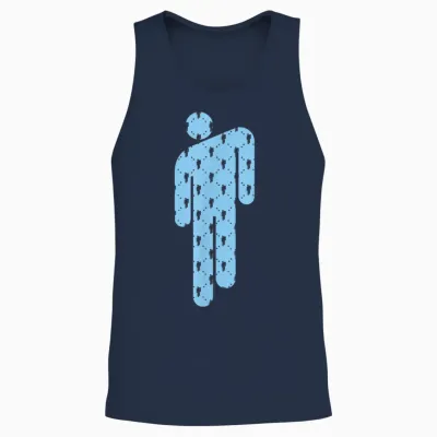 Billie Eilish Indie Pop Music Unique Style for All T Shirts, Blue, S Unisex Tank Top - Navy
