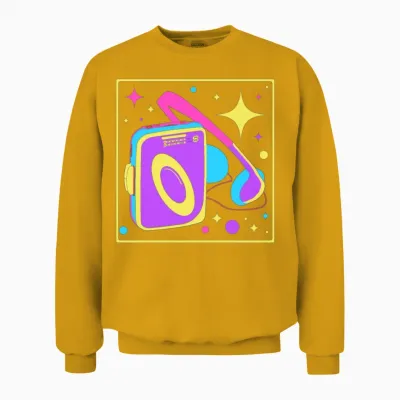 Retro Musician Music Lover National Retro Day Unisex Sweatshirt - Gold
