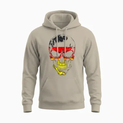 Totenköpfe Deutschland Flagge Halloween Herren Damen Unisex Hoodie - Sand