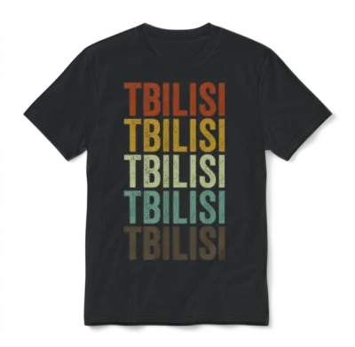 Tbilisi Georgia Retro Vintage Unisex T-Shirt - Black