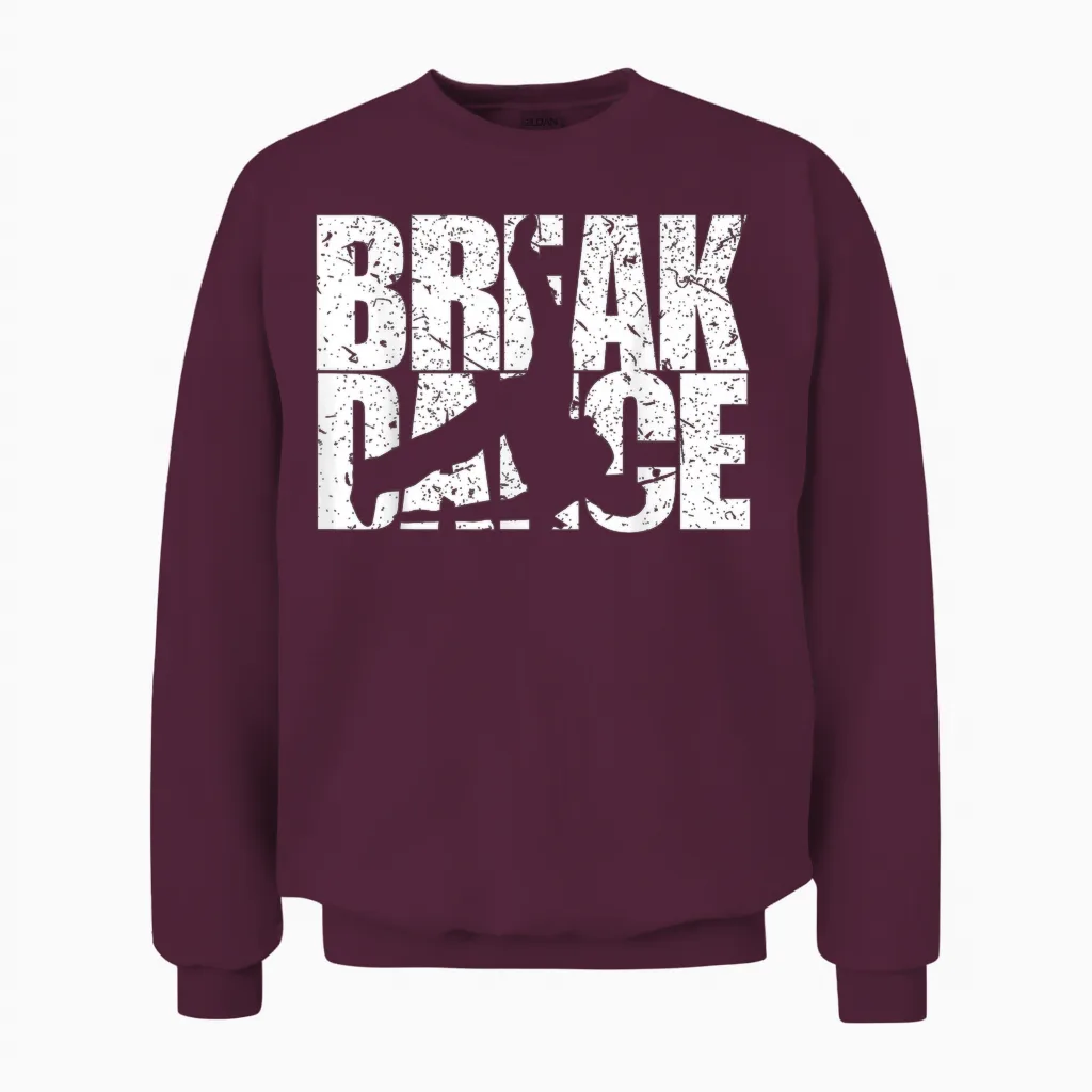 Break Dance Retro Windmill Hip Hop Gift for Kids T-Shirt, Black, S Unisex Sweatshirt in Maroon
