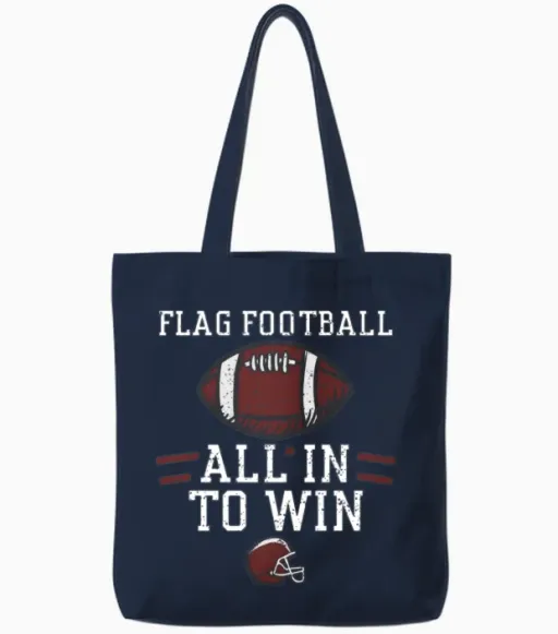 Flag Football All in to Win Tote Bags in Navy