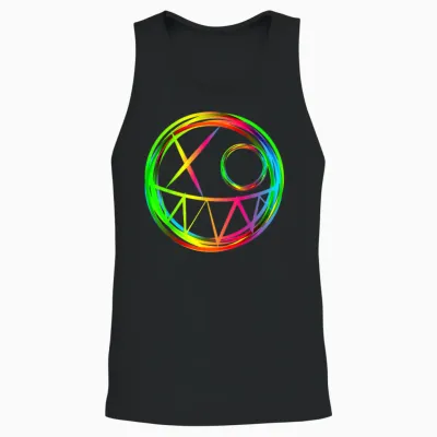 Edm Music Festival Electro Rave Face Techno T-Shirt, Black, S Unisex Tank Top - Black