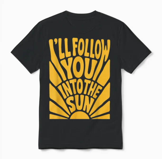 Graphique Rétro Des Années 90 « I 'll Follow You into the Sun Summer » Unisex T-Shirt in Black