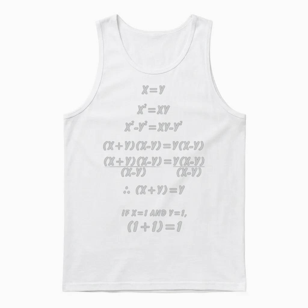 Algebra Equation Unisex Tank Top in White