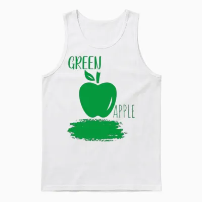 Awesome Green Apple Unisex Tank Top - White