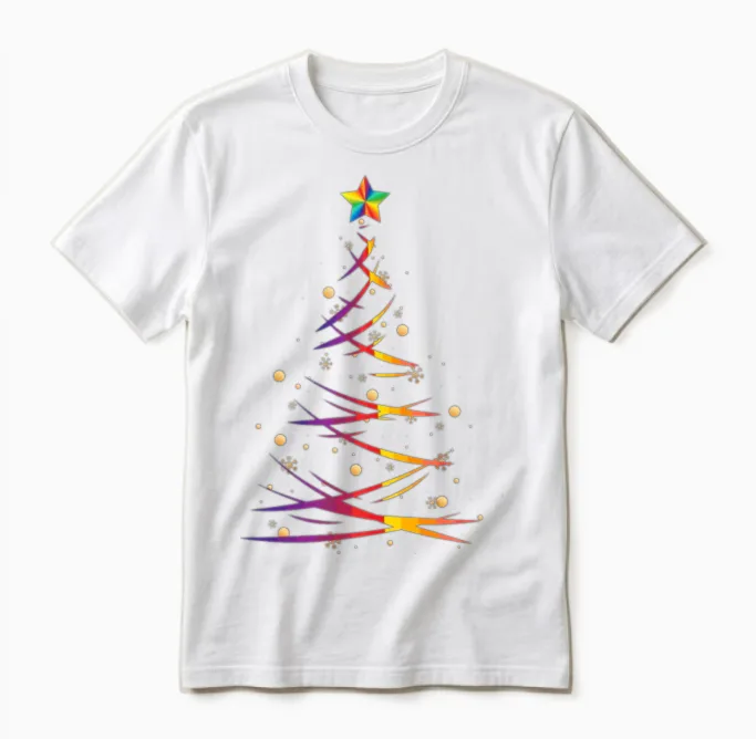 Christmas Fir Tree Unisex T-Shirt in White