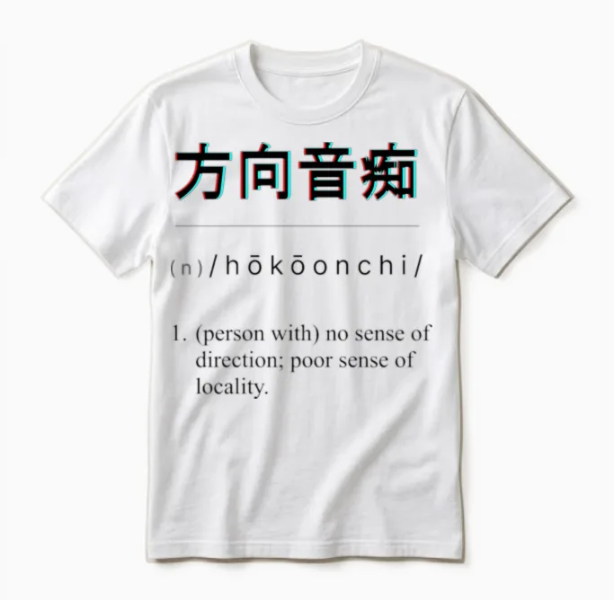 Hōkōonchi: Person with No Sense of Direction .b.tt Unisex T-Shirt in White