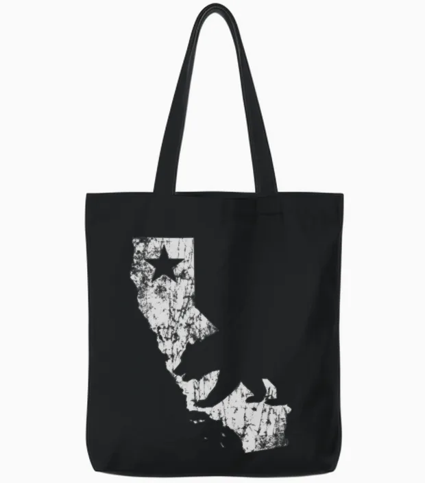 California State Bear Wildlife Gift Tote Bags in Black