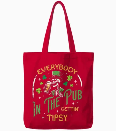 Everybody Irish Skeleton Funny St Patricks Day Men Women Tote Bags - Red