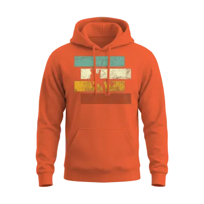 Climbing Retro Unisex Hoodie - Orange