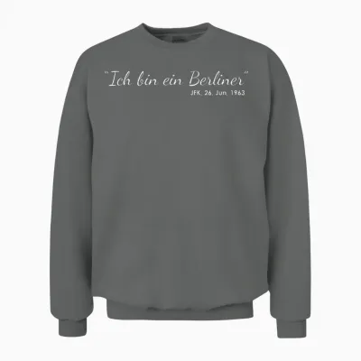 Ich Bin Ein Berliner Citation Historique Discours De Berlin Unisex Sweatshirt - Graphite Heather