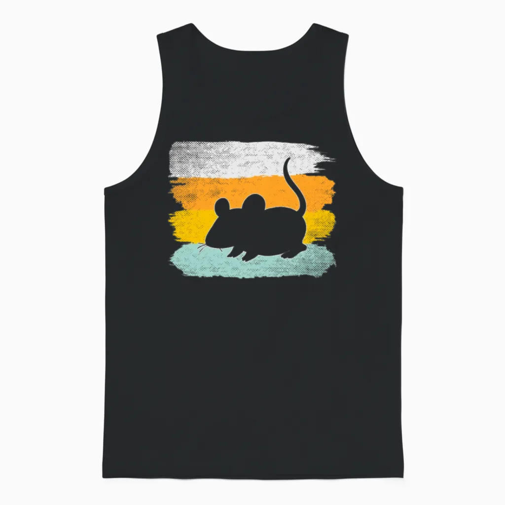 Mouse Retro Unisex Tank Top in Black