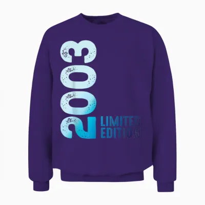 Limited Edition Anniversary 2003 T-Shirt, Black, S Unisex Sweatshirt - Purple