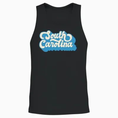 South Carolina Retro Unisex Tank Top - Black