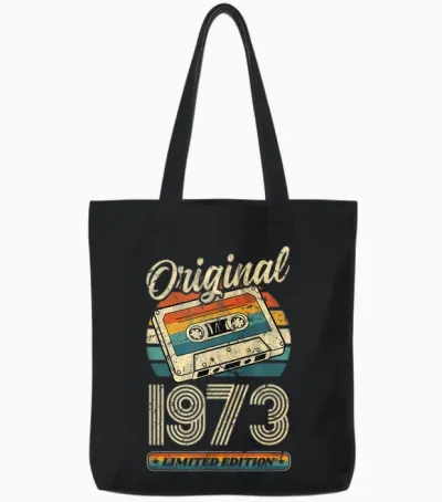 Original 1973 Vintage Anniversaire 53 Ans Pour Hommes Femmes Tote Bags - Black