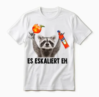 Es Eskaliert Eh X Raccoon Meme Racoon X Pedro Spritz T-Shirt, White Unisex T-Shirt - White