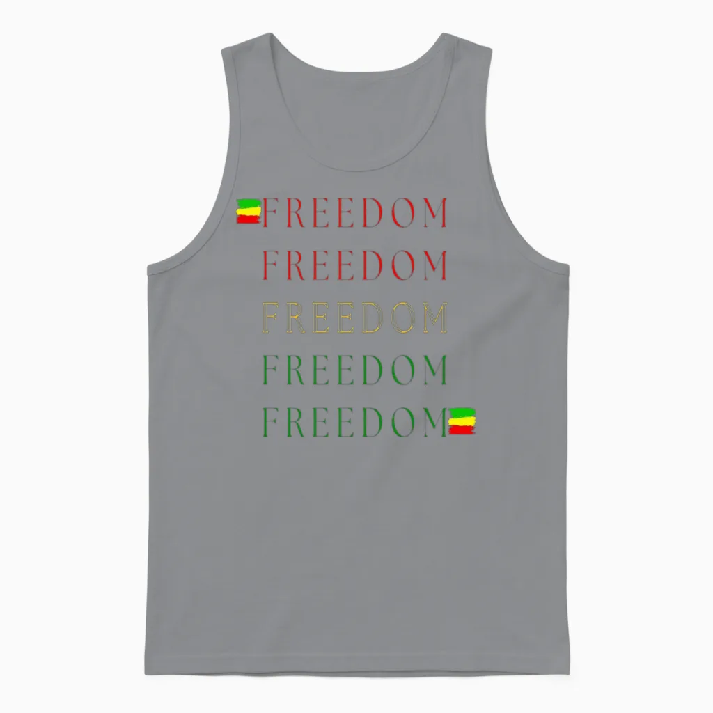 Freedom Art Patriotic & 4th of July Gift Unisex Tank Top in Sport Grey