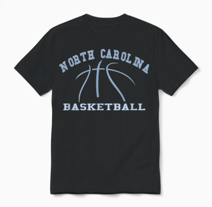 North Carolina Basketball T-Shirts Fan Apparel Hoops Gear Unisex T-Shirt in Black