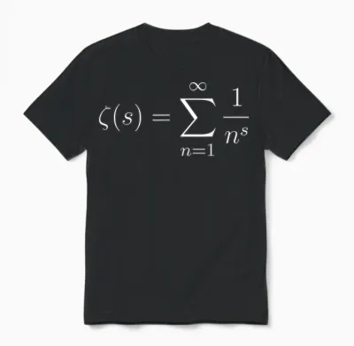 Mathematics: Equation of the Riemann Hypothesis (zeta Function) T-Shirt, Black, S Unisex T-Shirt - Black