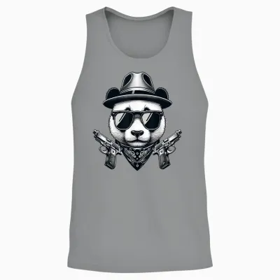 Ours Panda Gangsta Unisex Tank Top - Sport Grey