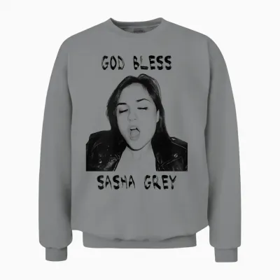 God Bless Sasha Grey T-Shirt (unisex) Unisex Sweatshirt - Sport Grey