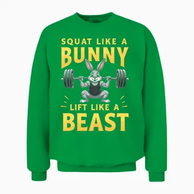 Fitness Bunny Gym Workout Rabbit Bodybuilding Unisex Sweatshirt - Irish Green