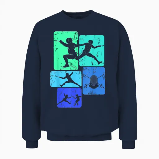 Fencing Fencing T-Shirt, Black, S Unisex Sweatshirt - Navy