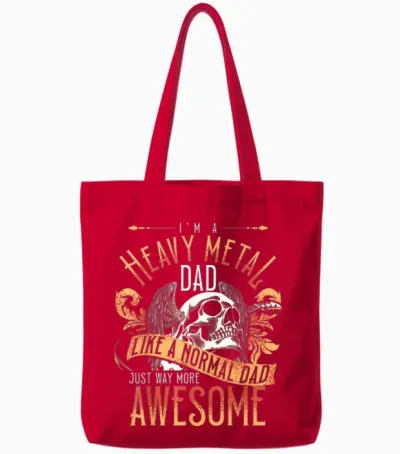 Daddy Passionate Punk Rock Music with Heavy Metal Cooler Tote Bags - Red