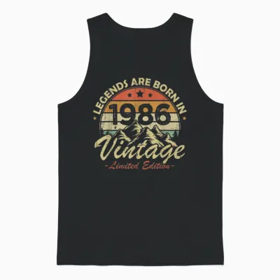 Legends Are Born in 1986 Birthday Gift 40 Years Unisex Tank Top - Black