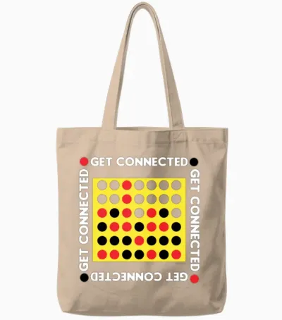 Connect Four Game Box Up Tote Bags - Natural