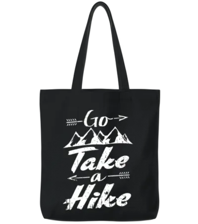 Go Take a Hike Tote Bags - Black