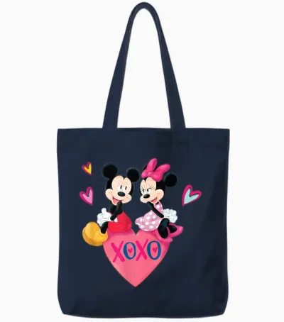 Disney Mickey Mouse and Minnie Xoxo Valentine's Day Tote Bags - Navy
