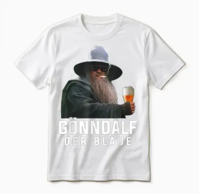 Gönndalf Der Blaue Biertrinker Saufen Bier Unisex T-Shirt - White
