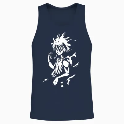 A7 Killua Assassin Lightning Aura Manga Anime Unisex Tank Top - Navy