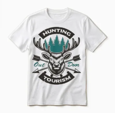 T-Shirt-Gift-Tee-'deer Hunting Out Door Tourism' Unisex T-Shirt - White