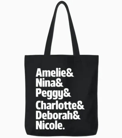 Amelie & Nina & Peggy & Charlotte & Deborah Techno Tote Bags - Black