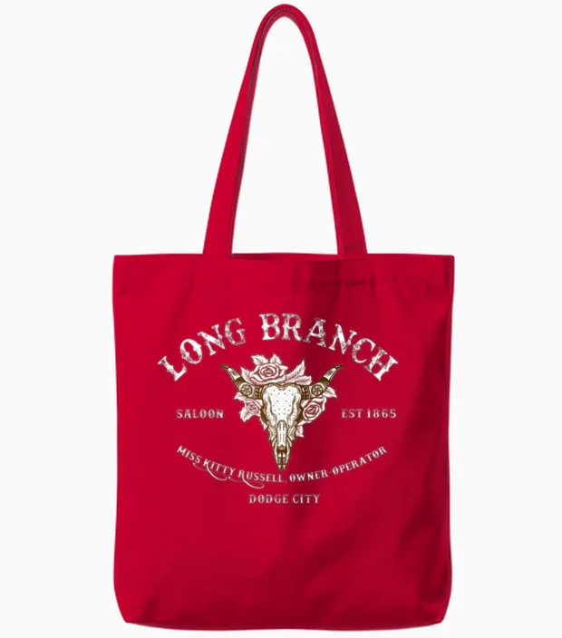 Gunsmoke T Shirtlong Branch Saloon Tote Bags in Red