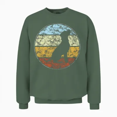 Dog Retro Unisex Sweatshirt - Military Green