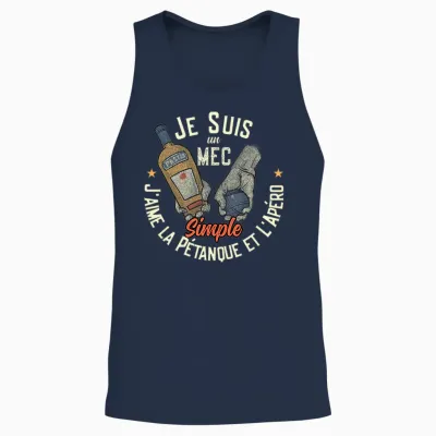 Pastis Pétanque Et Apéro Humoristique Alcool Pour Homme T-Shirt Haut De Gamme Unisex Tank Top - Navy