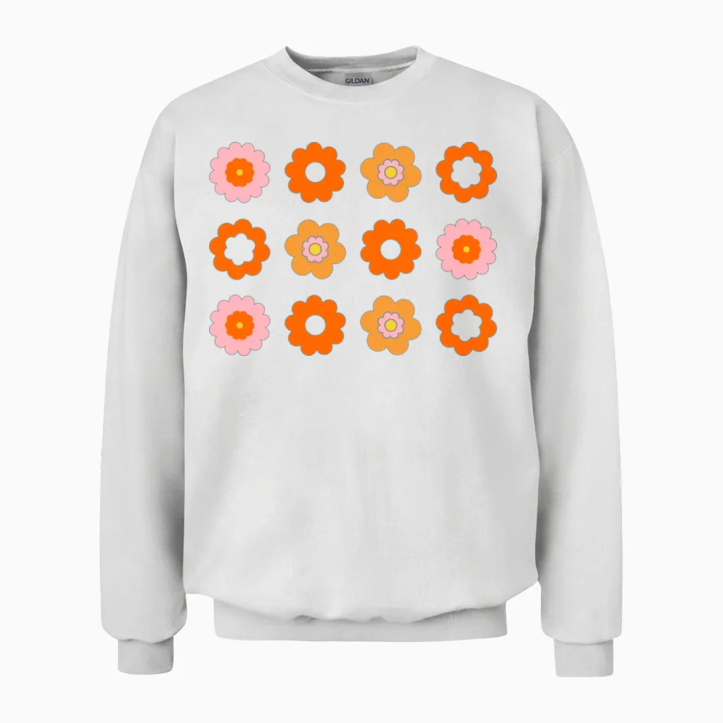 Roses - Floral & Botanical Unisex Sweatshirt in White