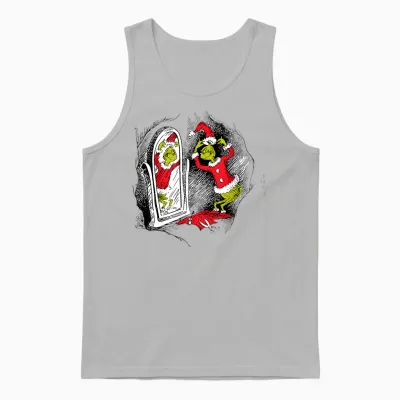 Dr. Seuss Grinch Saint Nick Unisex Tank Top - Ash