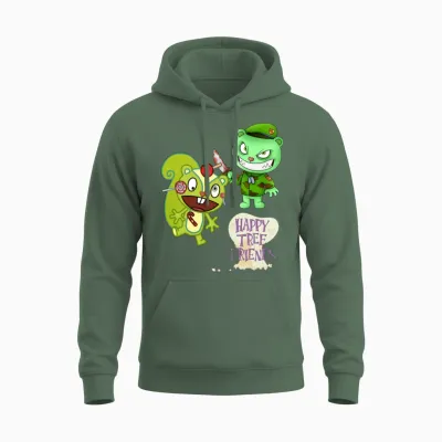 Happy Tree Friends Unisex Hoodie - Military Green