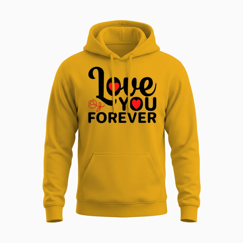 Love You Forever Gif for Her Unisex Hoodie in Gold