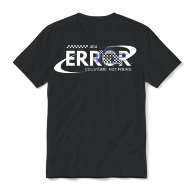 404 Costume Not Found Unisex T-Shirt - Black